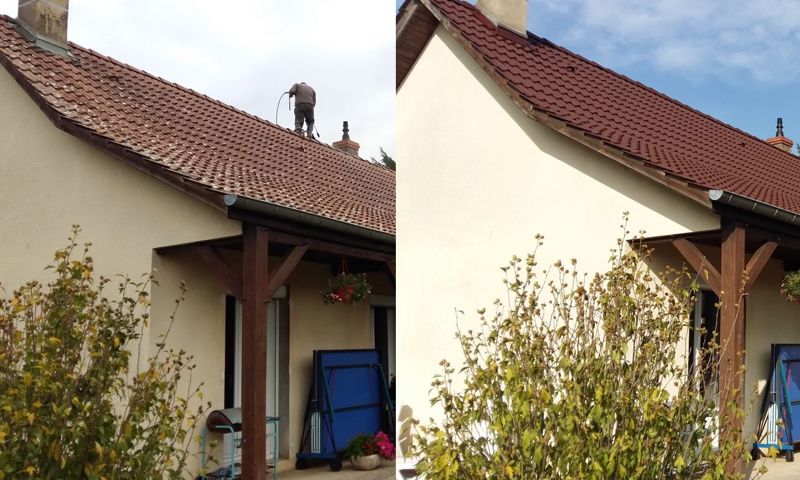 Demoussage toiture à Frontenaud